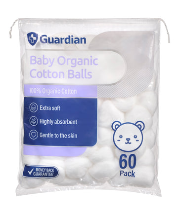 Guardian Baby Organic Cotton Balls (Pack of 60)