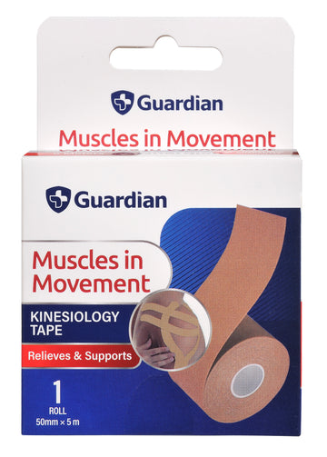 Guardian Kinesiology Tape 5m x 50mm Roll (Tan)