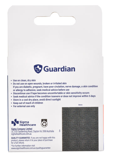 Guardian Kinesiology Tape 5m x 50mm Roll (Black)