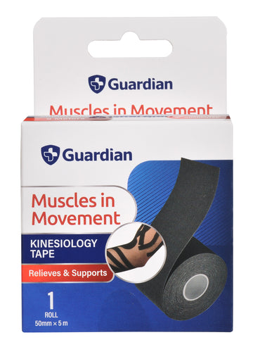 Guardian Kinesiology Tape 5m x 50mm Roll (Black)
