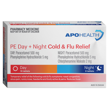 APO HEALTH PE Day/Night Cold & Flu Relief Blister Pack 24 Tablets