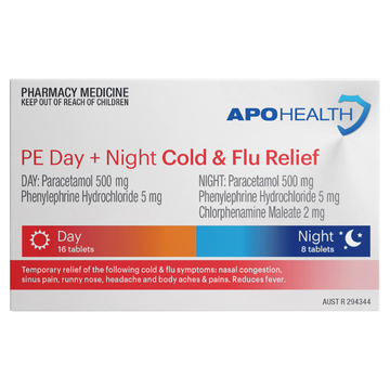 APO HEALTH PE Day/Night Cold & Flu Relief Blister Pack 24 Tablets