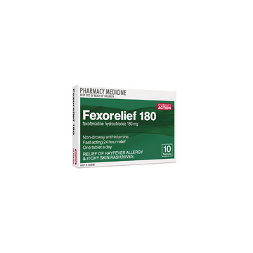 PHARMACY ACTION Fexorelief 180mg 10 Tablets