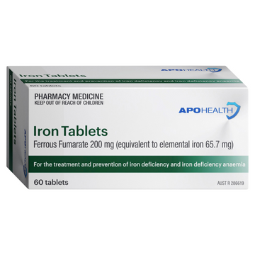 APO HEALTH Iron Ferrous Fumarate 200mg Blister Pack 60 Tablets