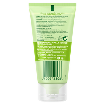 Simple Kind To Skin Facial Wash Gel Refreshing 50mL