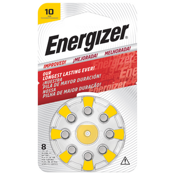 ENERGIZER Hearing Aid Batteries AZ10 Turn & Lock 8 Pack