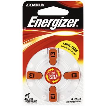 ENERGIZER Hearing Aid Batteries AZ10 Turn & Lock 4 Pack