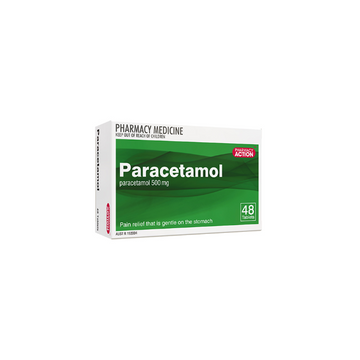 PHARMACY ACTION Paracetamol 500mg 48 Tablets