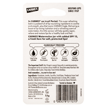 Carmex Watermelon Moisturising Lip Balm 7.5g