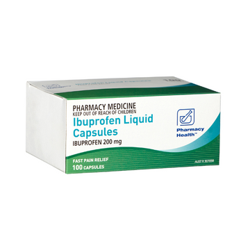 PHARMACY HEALTH Ibuprofen 200mg Liquid Soft Gel 100 Capsules