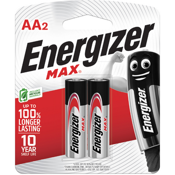 ENERGIZER MAX AA Alkaline Batteries 2 Pack