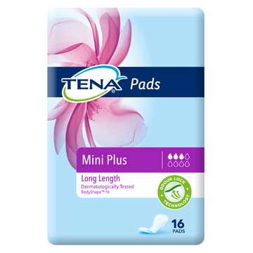 Tena Pads Mini Plus Long Length 16 Pack