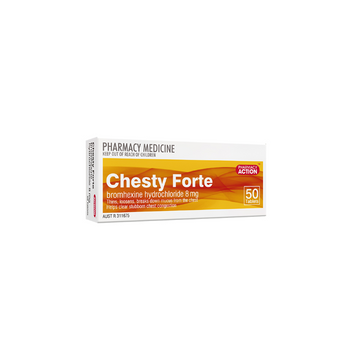 PHARMACY ACTION Chesty Forte 50 Tablets
