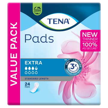 Tena Pads Extra Standard Length 24 Pack