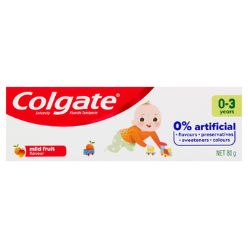 Colgate Anticavity Fluoride Toothpaste For 0-3 Years Mild Fruit Flavour 80g