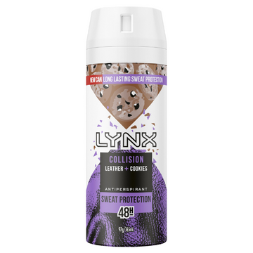 Lynx Antiperspirant Aerosol Collision Leather + Cookies 165mL