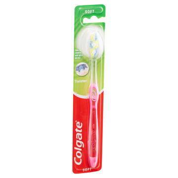 Colgate Twister Manual Toothbrush Soft Spiral Bristles 1 Pack