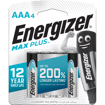 ENERGIZER MAX PLUS AAA Alkaline Batteries 4 Pack