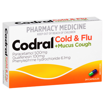 CODRAL® Cold & Flu + Mucus Cough 24 Capsules