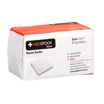 Medstock Gauze Swab 5cm x 5cm 8 Ply 100 Pack