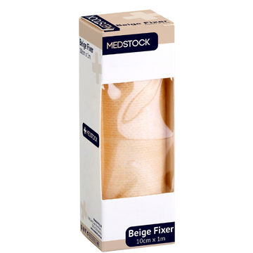 Medstock Fabric Roll Beige Fixer 10cm x 1m 1 Roll
