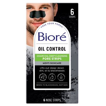 Biore Men's Charcoal Deep Cleansing Pore Strips 6 Pack