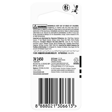 ENERGIZER 2450 Lithium Coin Battery 1 Each