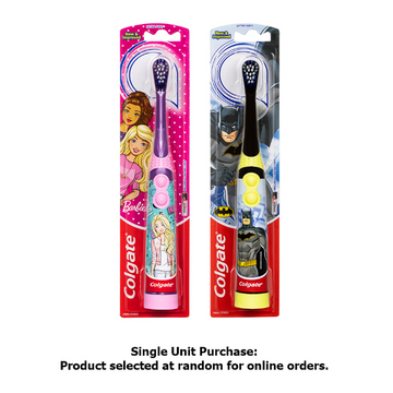 Colgate Batman or Barbie Battery Powered Sonic Toothbrush for Children 3+ Years, Extra Soft Bristles 1 Each