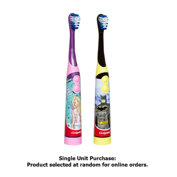 Colgate Batman or Barbie Battery Powered Sonic Toothbrush for Children 3+ Years, Extra Soft Bristles 1 Each
