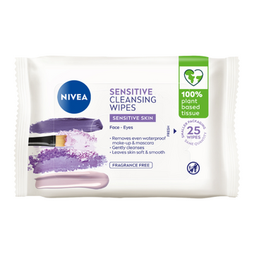 NIVEA Sensitive Biodegradable Cleansing Wipes 25 Pack