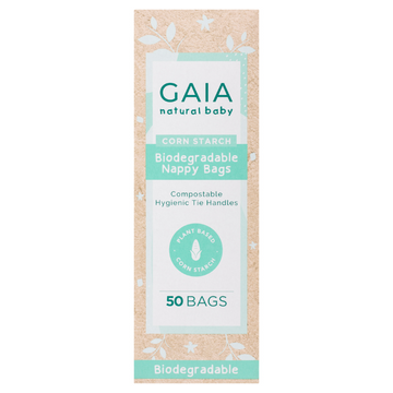 GAIA Natural Baby Biodegradable Nappy Bags 50 Pack