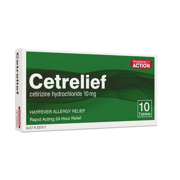 PHARMACY ACTION Cetrelief 10mg 10 Tablets