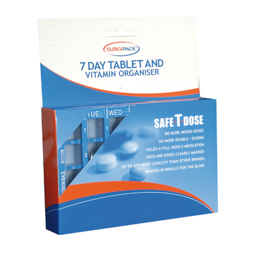 SurgiPack Safe-T-Dose 7 Day Tablet & Vitamin Organiser 1 Each