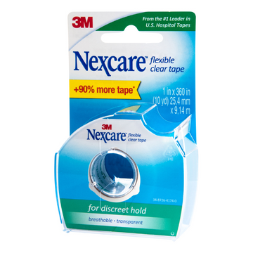 NEXCARE Flexible Clear Tape Dispenser 25.4mm x 9.14m 1 Roll