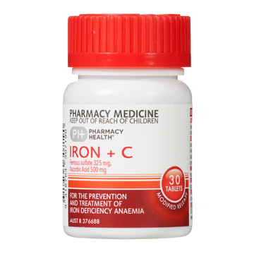 PHARMACY HEALTH Iron + C 30 Tablets