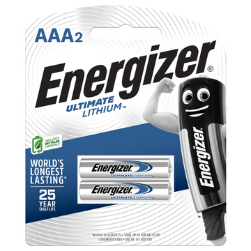 ENERGIZER Ultimate Lithium AAA Batteries 2 Pack
