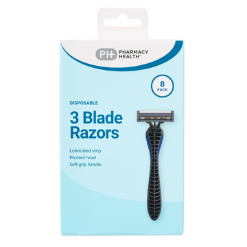 Pharmacy Health PLUS Mens Disposable Razors 8 Pack
