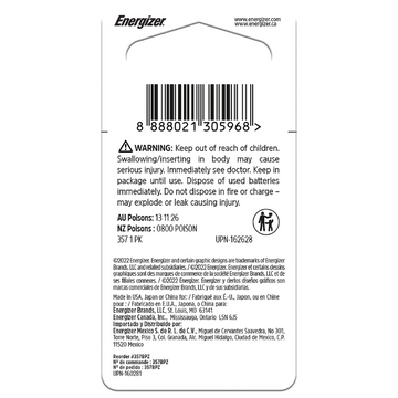 ENERGIZER 357 Silver Oxide Watch Battery 1 Each