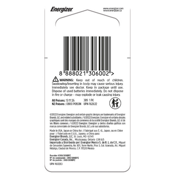 ENERGIZER 389 Silver Oxide Watch Battery 1 Each