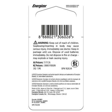 ENERGIZER 392 Silver Oxide Watch Battery 1 Each