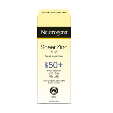 Neutrogena® Sheer Zinc Fluid Facial Sunscreen SPF50+ 50mL