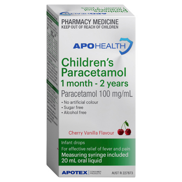 APO HEALTH Paracetamol Children's Paracetamol 1mth to 2yr Bottle 20mL