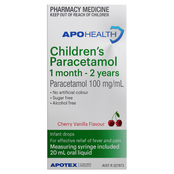 APO HEALTH Paracetamol Children's Paracetamol 1mth to 2yr Bottle 20mL