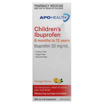 APO HEALTH Children's Ibuprofen 6mths to 12yrs Bottle 200mL