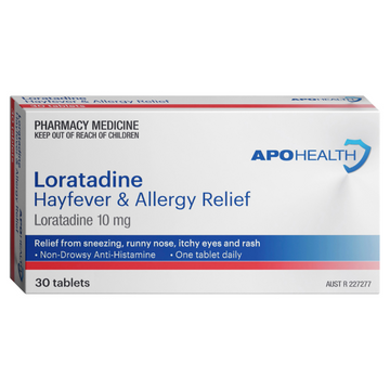 APO HEALTH Loratadine Loratadine Hayfever Allergy Relief Blister Pack 30 Tablets