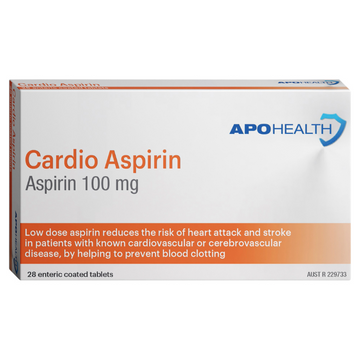 APO HEALTH Cardio Aspirin 100mg Blister Pack 28 Tablets