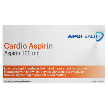 APO HEALTH Cardio Aspirin 100mg Blister Pack 28 Tablets