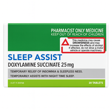 TerryWhite Chemmart Sleep Assist Doxylamine 25mg Blister Pack 20 Tablets