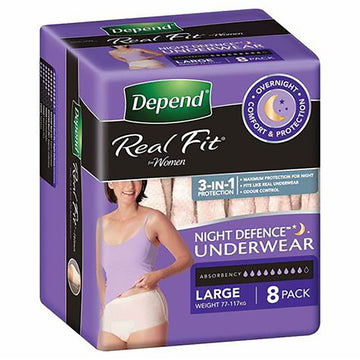 Depend Uw Nght 8Pk Femle Lge