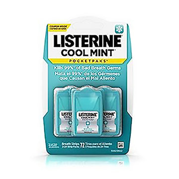 Listerine Pocket Cool Mint Strip 72Pk
